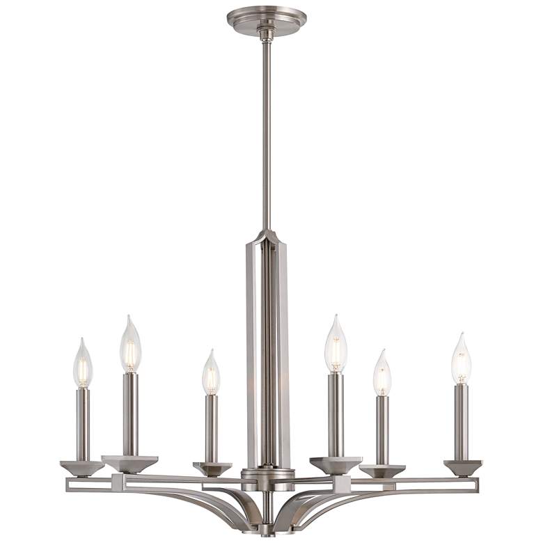 Image 2 Trumbull 26" Wide Brushed Nickel 6-Light Chandelier