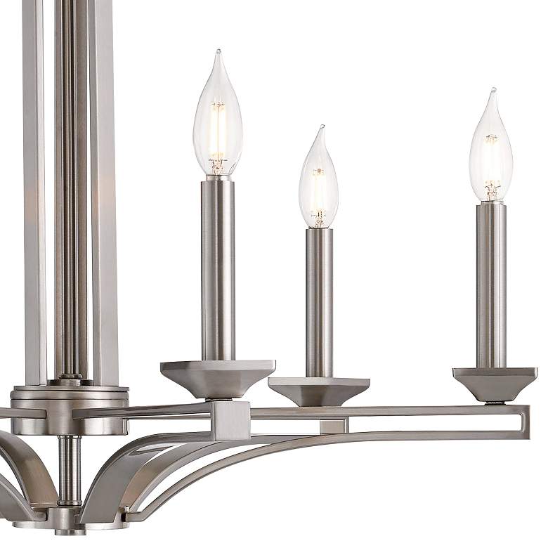 Image 3 Trumbull 26 inch Wide Brushed Nickel 6-Light Chandelier more views