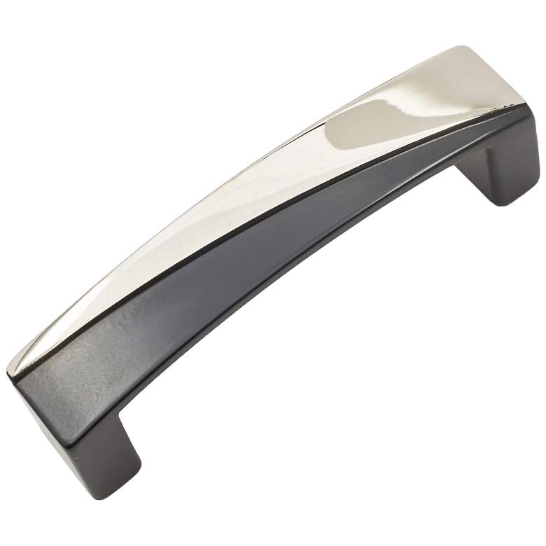 Image 1 Trumbull Polished Nickel w/ Black Metal 4 1/4"W Cabinet Pull