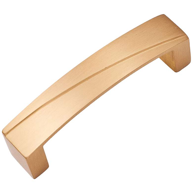 Image 1 Trumbull Satin Brass Metal 4 1/4" Wide Cabinet Pull