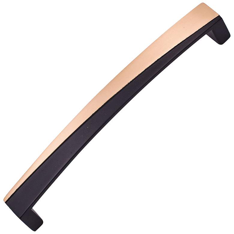 Image 1 Trumbull Satin Brass w/ Black Metal 8 1/2" Wide Cabinet Pull
