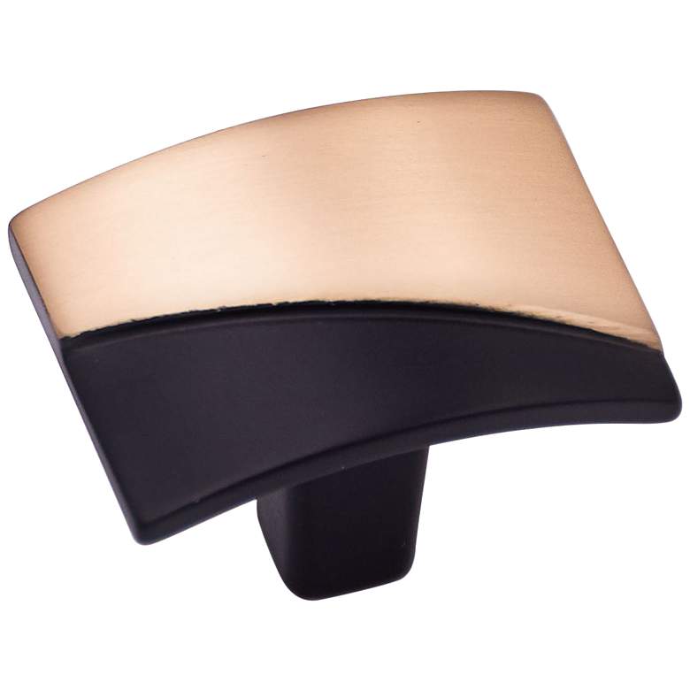 Image 2 Trumbull Satin Brass with Black 1 1/2" Wide Cabinet Knob Set of 4 more views