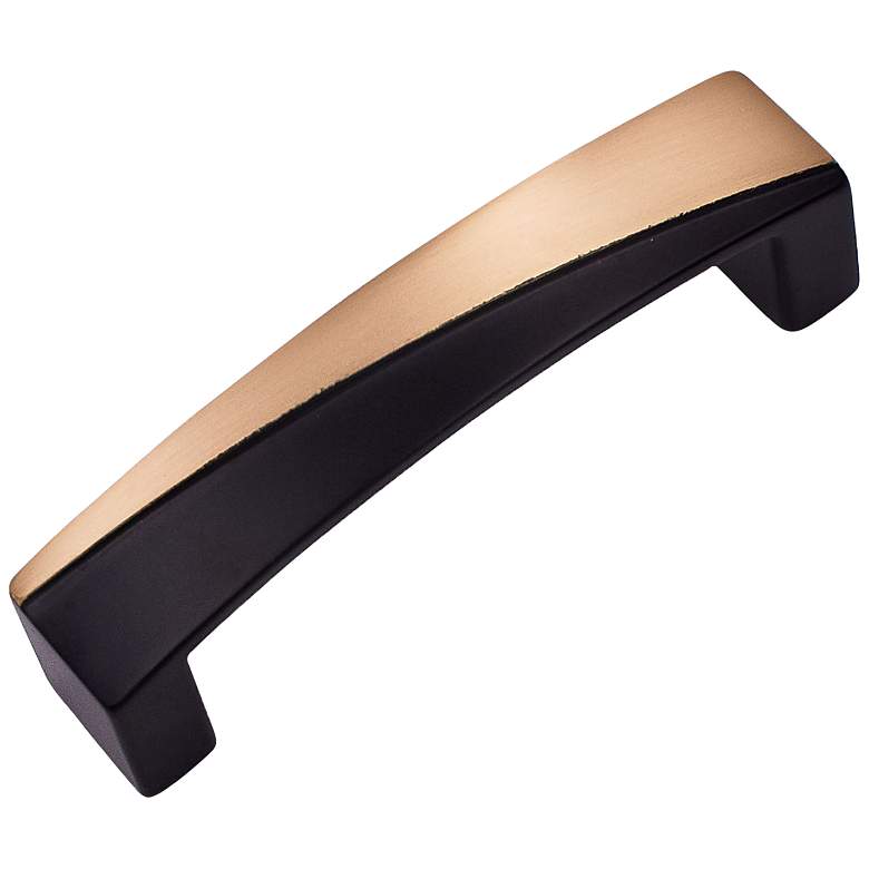 Image 1 Trumbull Satin Brass with Black Metal 4 1/4"W Cabinet Pull