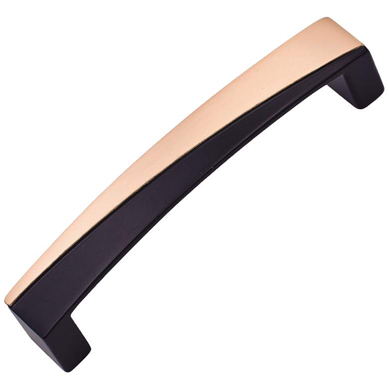 Image 1 Trumbull Satin Brass with Black Metal 5 1/2"W Cabinet Pull
