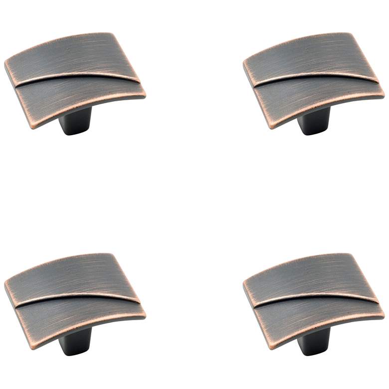 Image 1 Trumbull Valencia Bronze 1 1/2"W Rectangular Cabinet Knob Set of 4