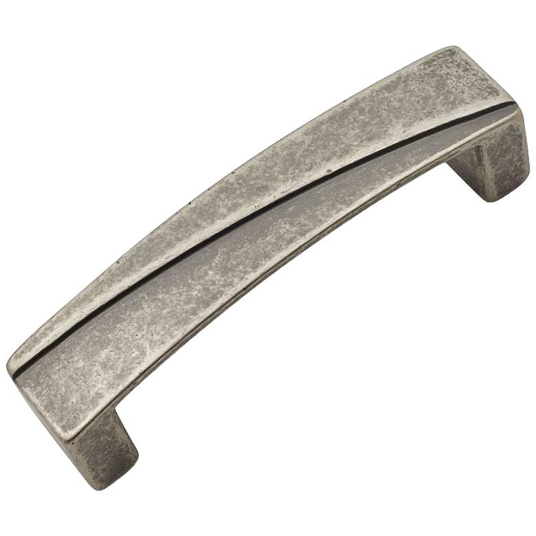 Image 1 Trumbull Weathered Nickel Metal 4 1/4" Wide Cabinet Pull
