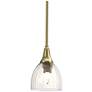 Trumpet 2.8" Wide Modern Brass Mini-Pendant With Water Glass Shade