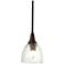 Trumpet 2.8" Wide Oil Rubbed Bronze Mini-Pendant With Water Glass Shad