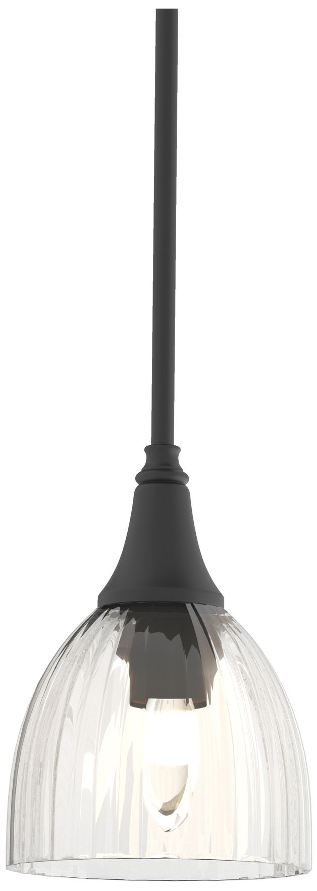 Trumpet 6" Wide Black Mini Pendant w/ Water Glass