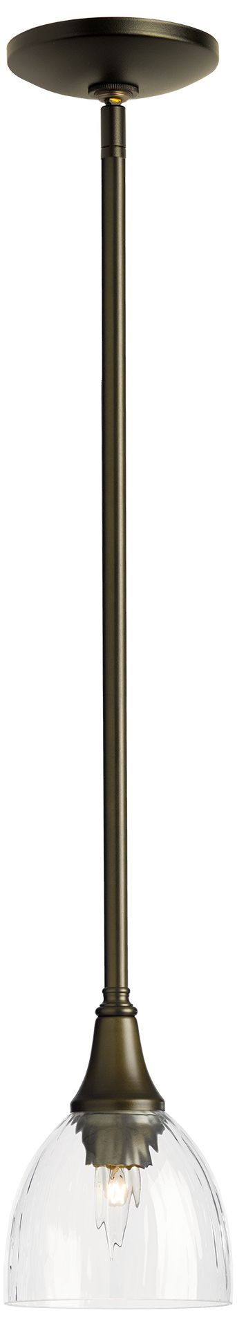 Trumpet 6" Wide Bronze Mini Pendant w/ Water Glass