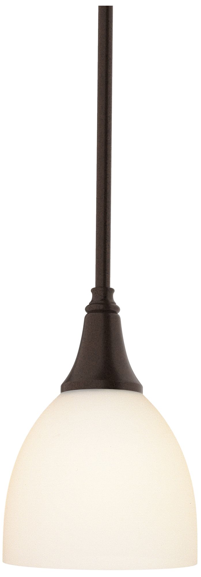 Trumpet 6" Wide Oil Rubbed Bronze Mini Pendant w/ Opal Glass