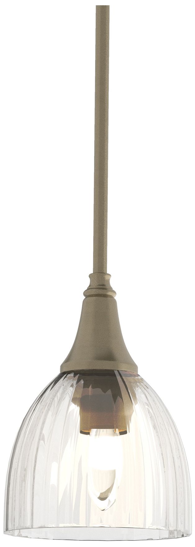 Trumpet 6" Wide Soft Gold Mini Pendant w/ Water Glass