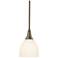 Trumpet Mini Pendant - Soft Gold Finish - Opal Glass