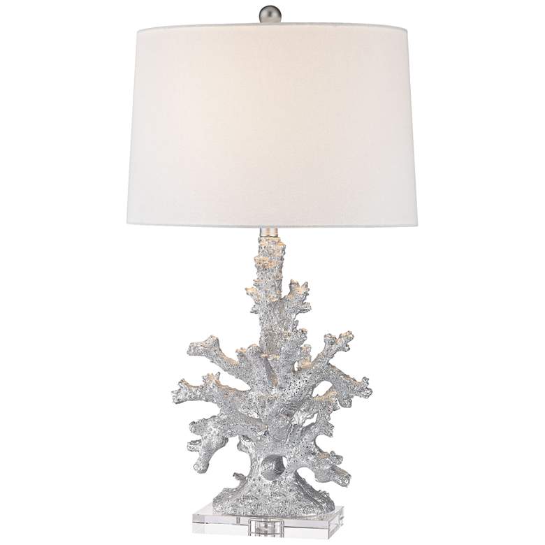 Image 1 Trunk Bay Silver Faux Coral Table Lamp