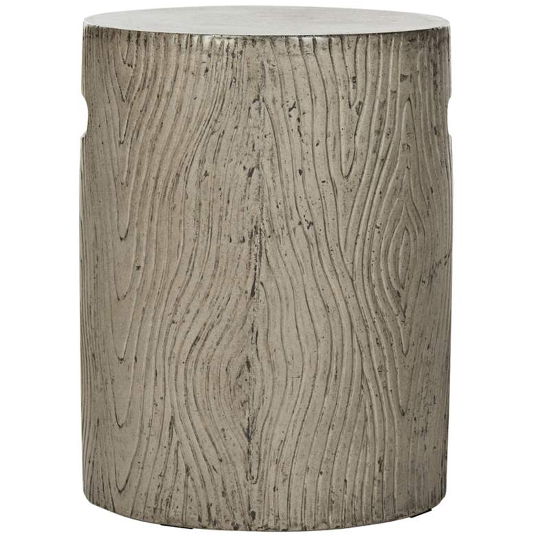 Trunk Dark Gray Concrete Round Indoor-Outdoor Accent Table more views