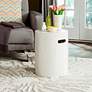 Trunk Ivory Concrete Round Indoor-Outdoor Accent Table