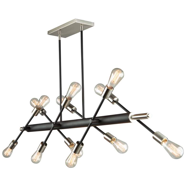 Image 1 Truro 46.89" Wide 12-Light Matte Black Island Light