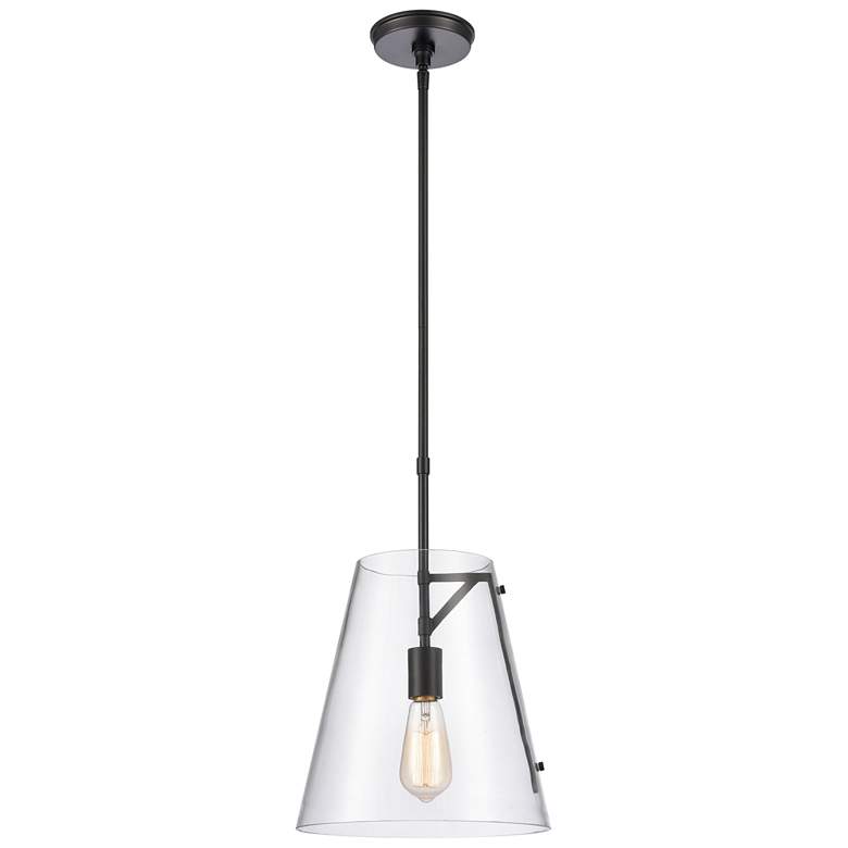 Image 1 Trustle 11" Wide 1-Light Pendant - Matte Black