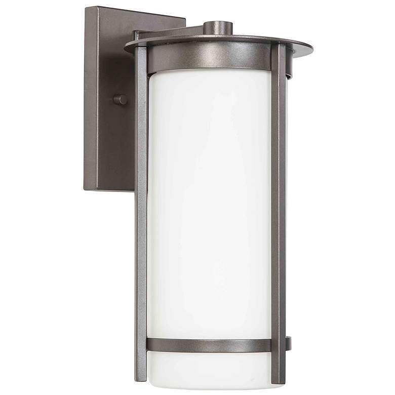 Image 1 Truxton - 14 inch Outdoor Wall Light - Graphite Finish - White Glass