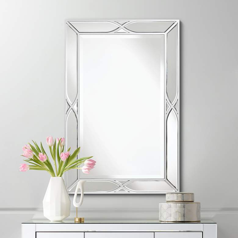 Image 2 Tryon Silver 25 inch x 38 inch Beveled Wall Mirror