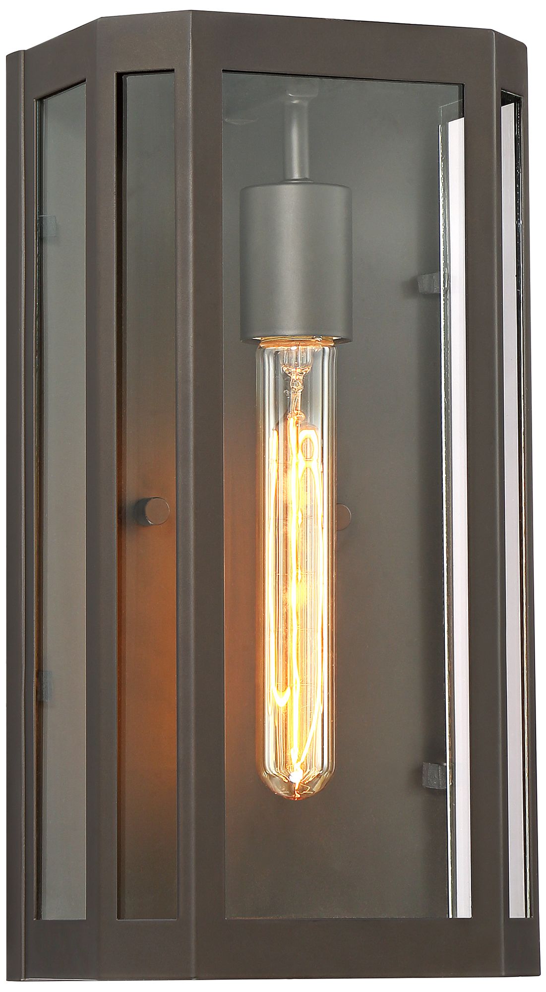 Trystan 13" High Bronze and Glass Outdoor Wall Light