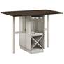 Tryste 47 1/4"W Walnut White Expandable Counter Height Table
