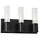 Tube 12.75" Wide 3 Light Matte Black Vanity Light
