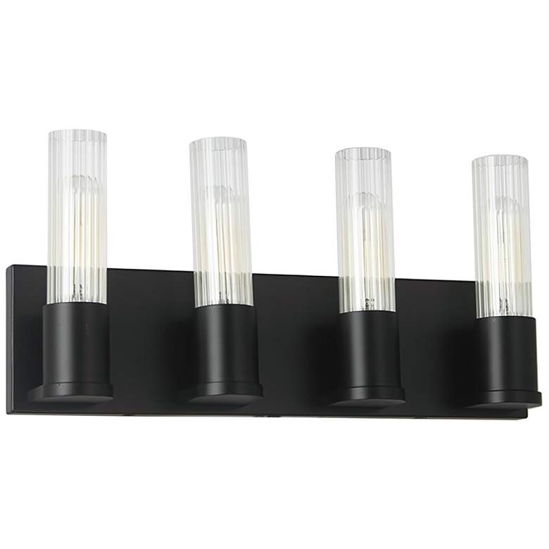 Image 1 Tube 17.25" Wide 4 Light Matte Black Vanity Light