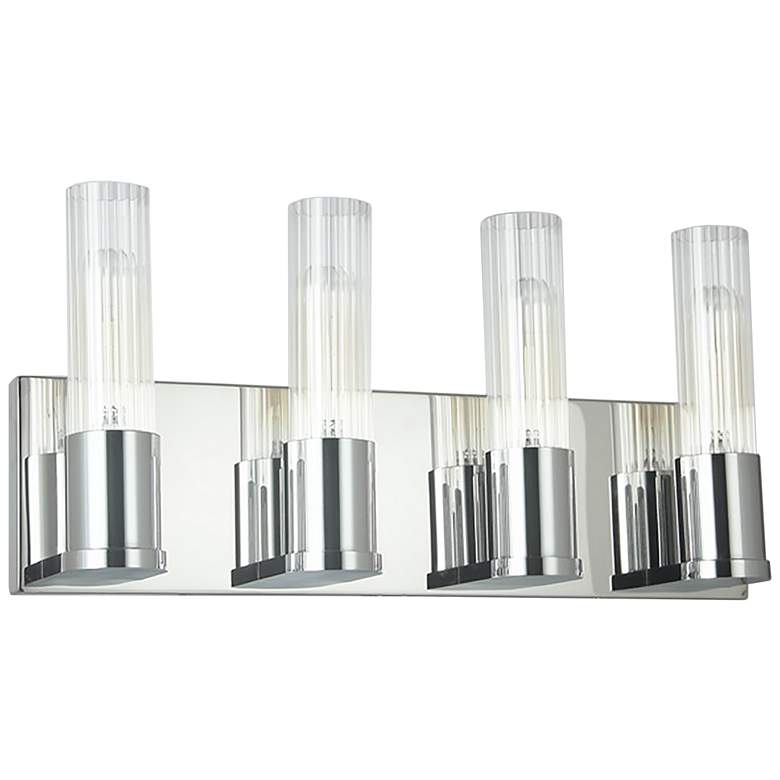 Image 1 Tube 17.25" Wide 4 Light Polished Chrome Vanity Light