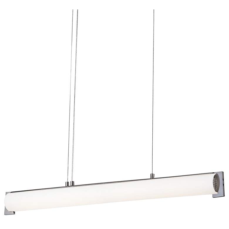 Image 1 Tube 30"W Brushed Nickel LED Kitchen Island Light Pendant