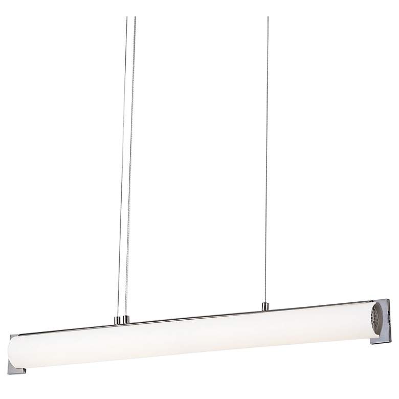 Image 1 Tube 30 inchW Brushed Nickel LED Kitchen Island Light Pendant