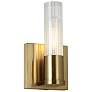 Tube 8" High Aged Brass Wall Sconce