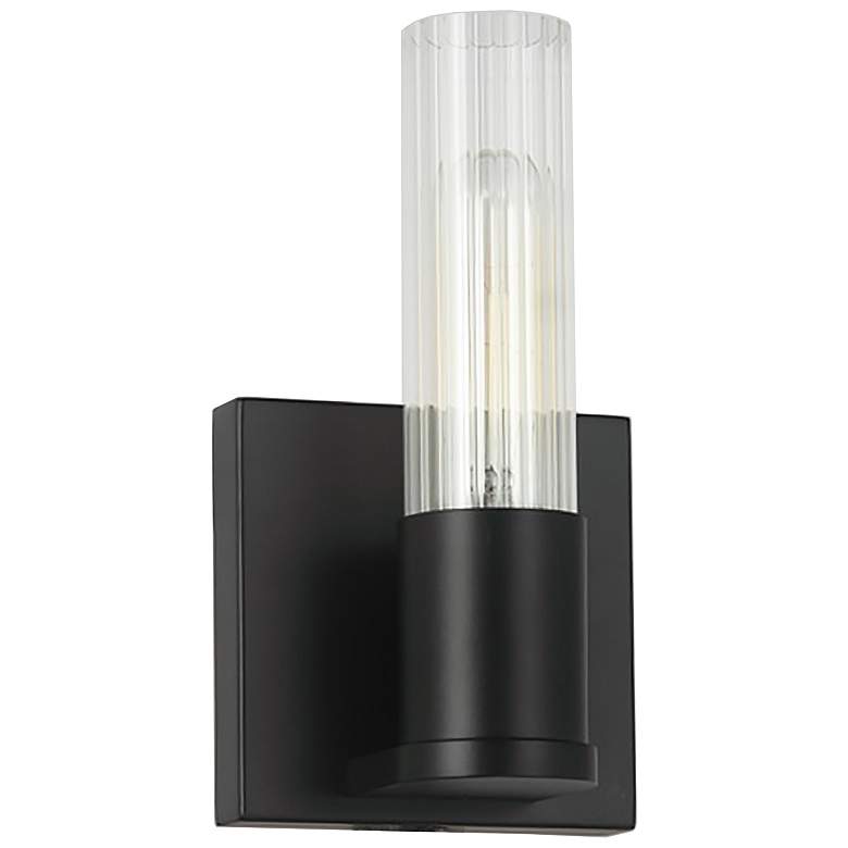 Image 1 Tube 8 inch High Matte Black Wall Sconce