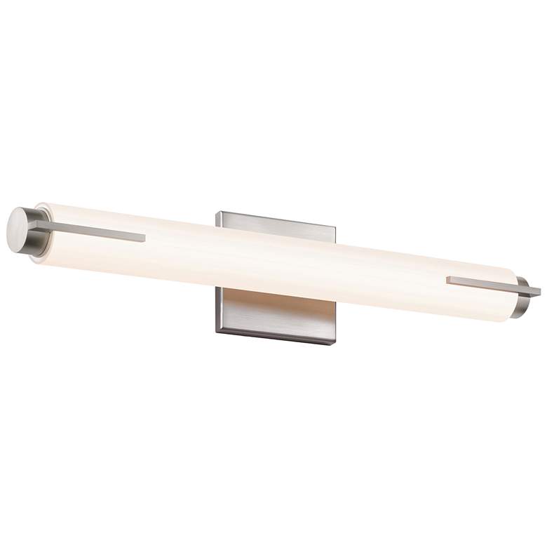 Image 1 Tubo Slim 19.5 inch Wide Satin Nickel LED Bath Light