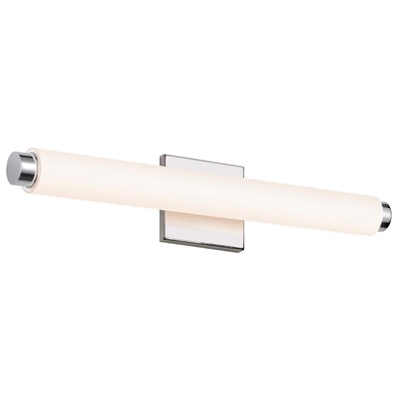 Image 1 Tubo Slim 19 1/2"W Chrome LED Bath Light with White Glass