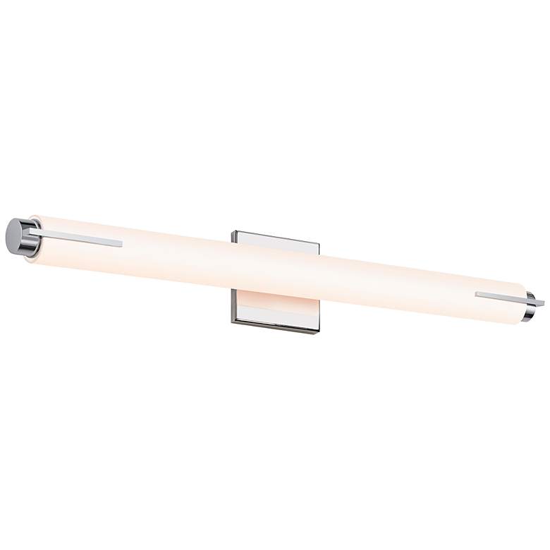Image 1 Tubo Slim 25 1/2"W Chrome LED Bath Light with White Glass