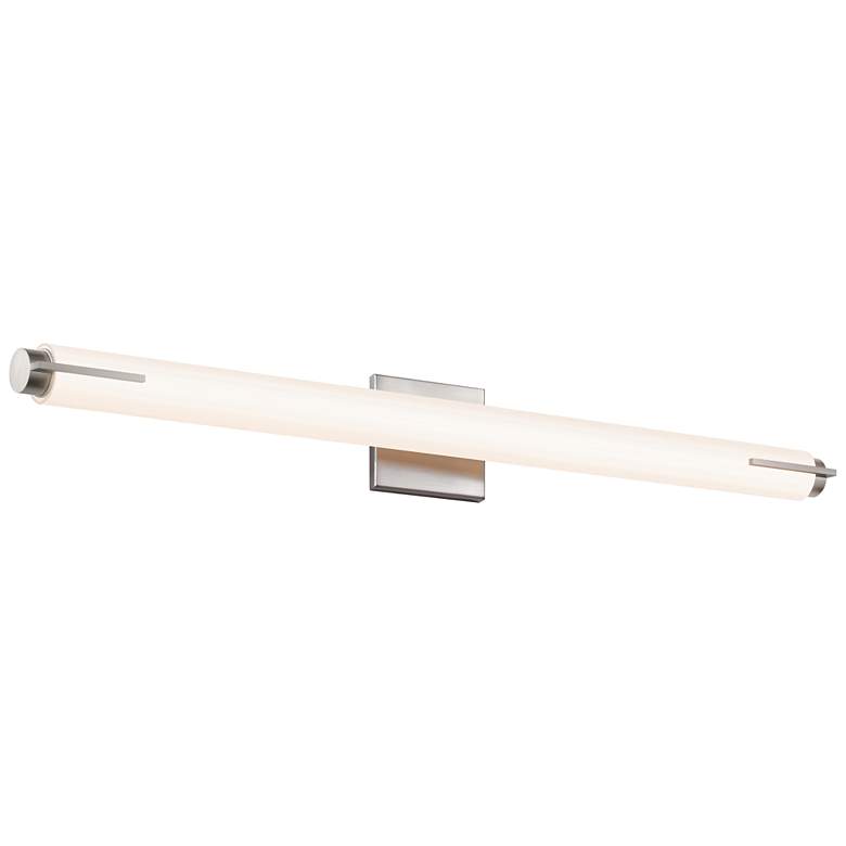 Image 1 Tubo Slim 33.5 inch Wide Satin Nickel LED Bath Light