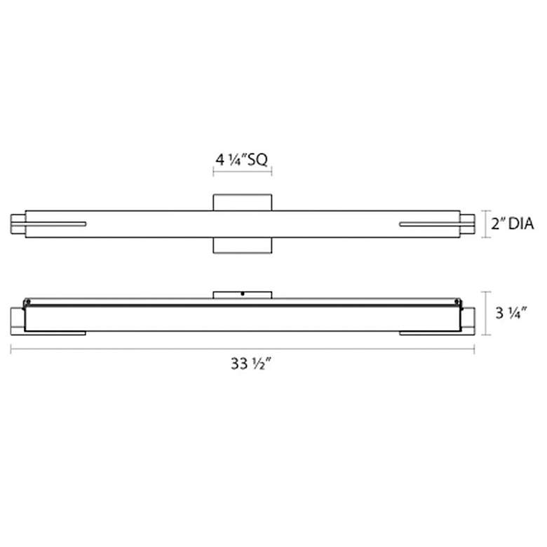 Image 2 Tubo Slim 33.5" Wide Satin Nickel LED Bath Light more views