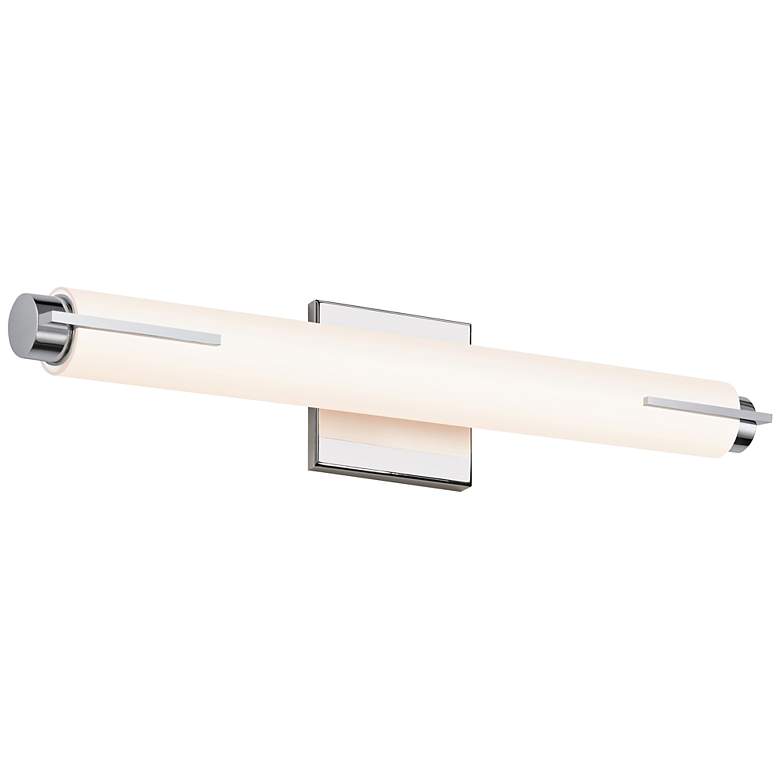 Image 1 Tubo Slim Chrome 18" Wide White Glass LED Bath Light