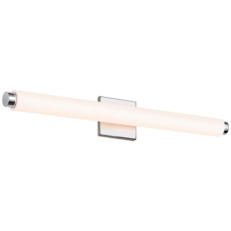 Image 1 Tubo Slim Chrome 25 1/2" Wide White Glass LED Bath Light