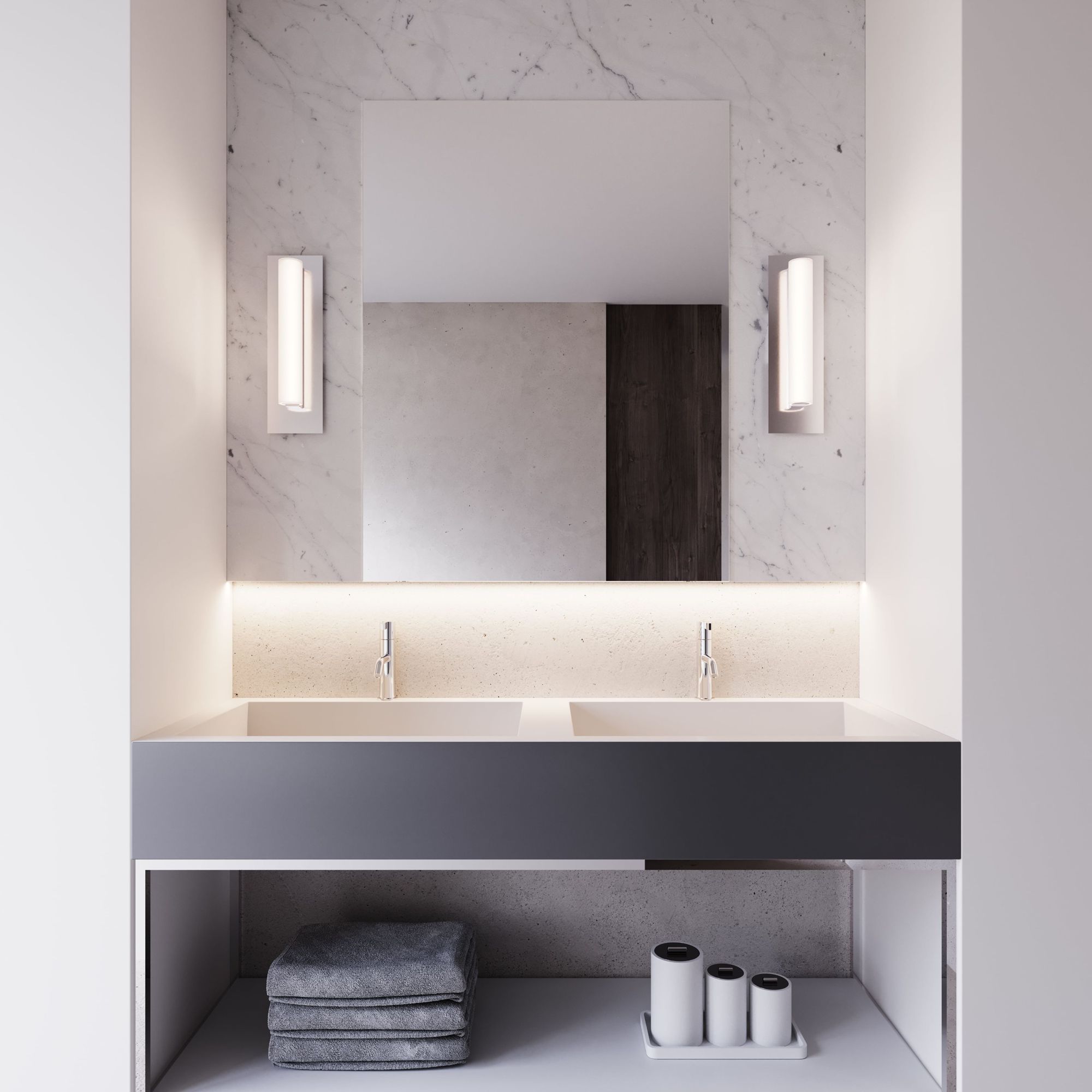 Image 3 Tubo Slim LED 12" LED Panel Sconce - Polished Chrome more views