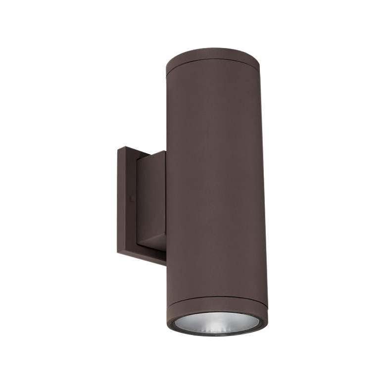 Image 1 Tubular 12" High Bronze 5000K LED Up/Down Outdoor Wall Light