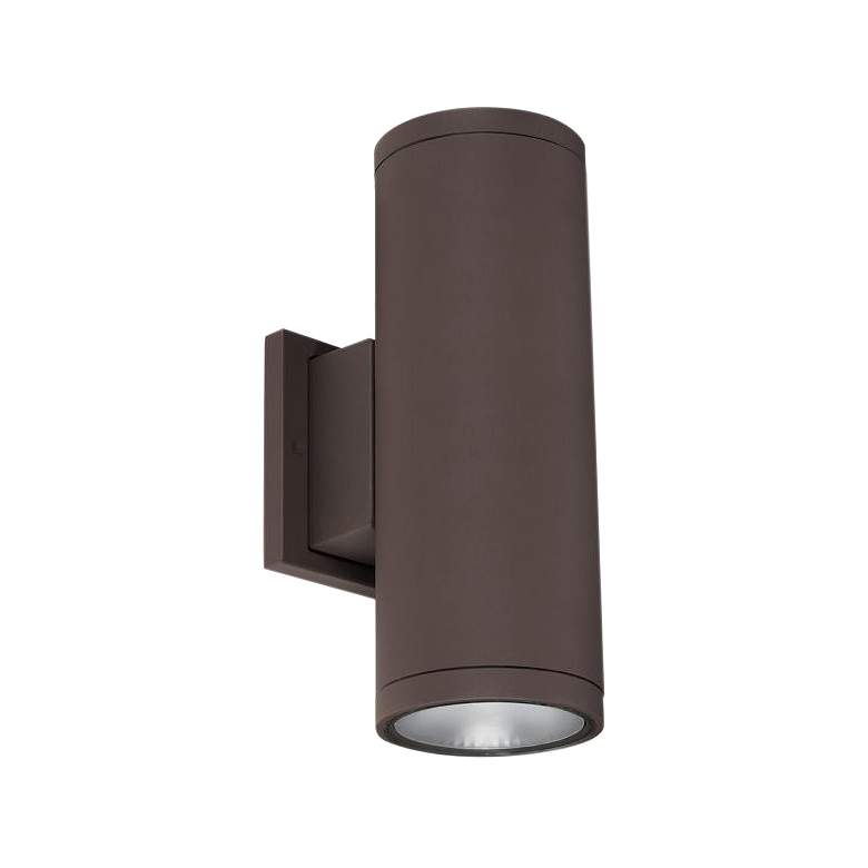 Image 1 Tubular 5" High Bronze 3000K LED Up/Down Outdoor Wall Light