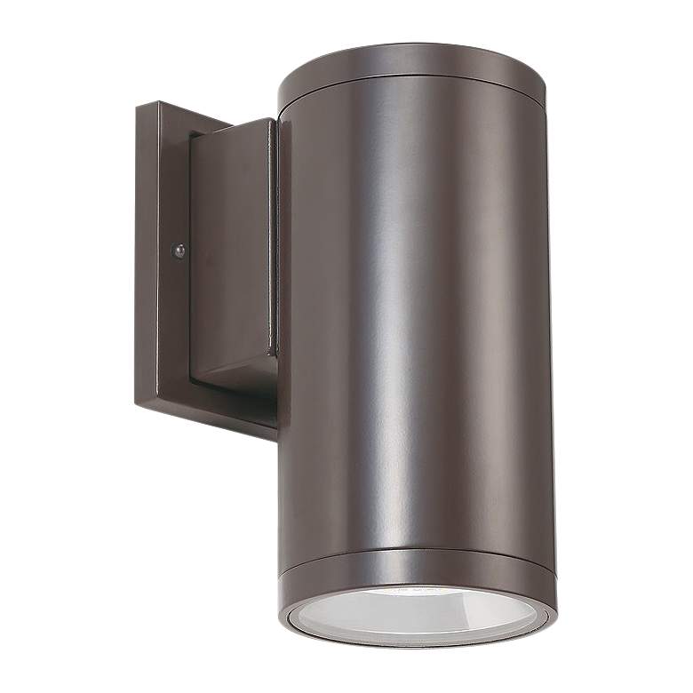 Image 1 Tubular 8"H Bronze 3000K LED Downlight Outdoor Wall Light