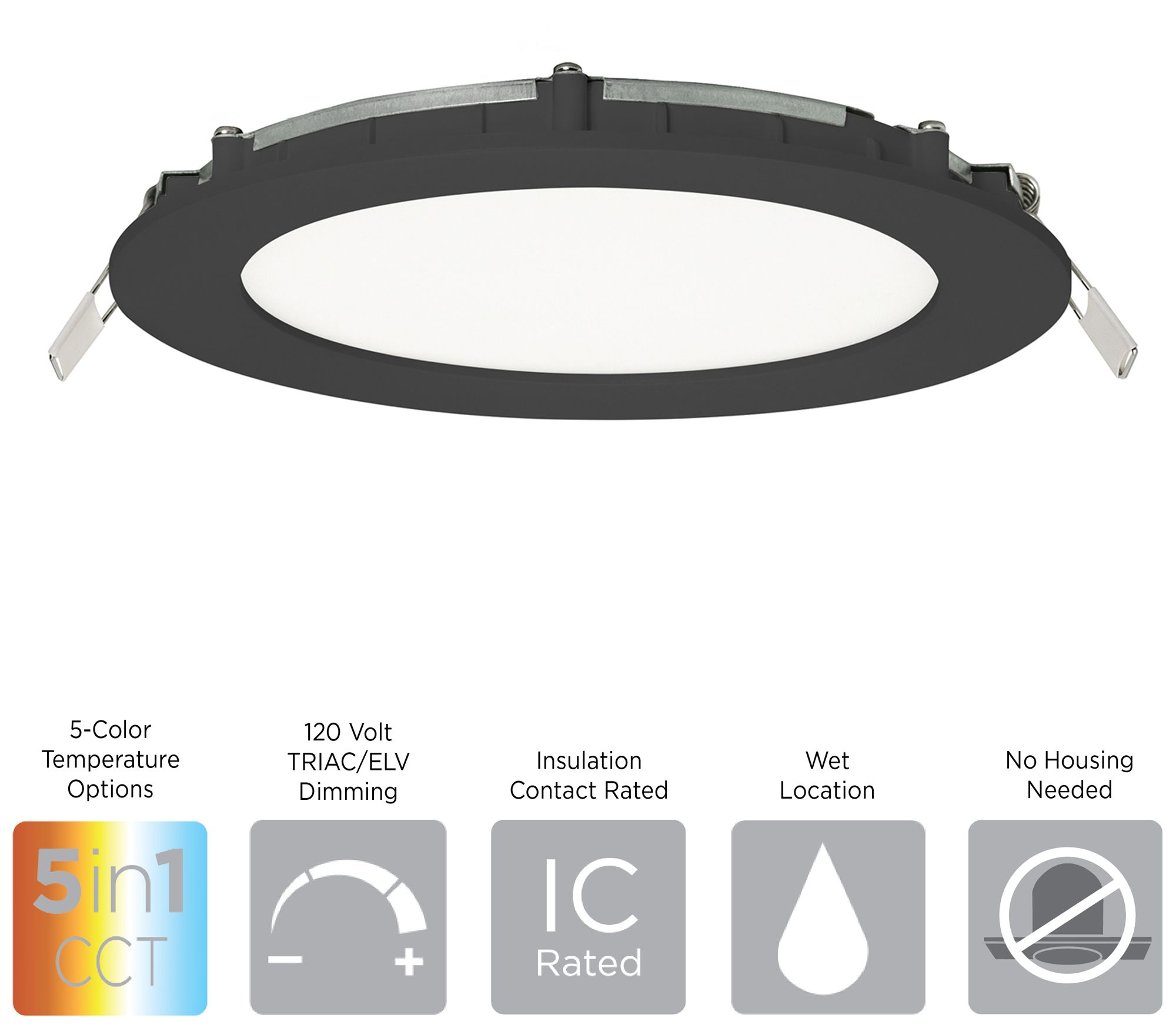 Image 3 Tuck 6.88" Wide Black Steel LED Flush Mount more views