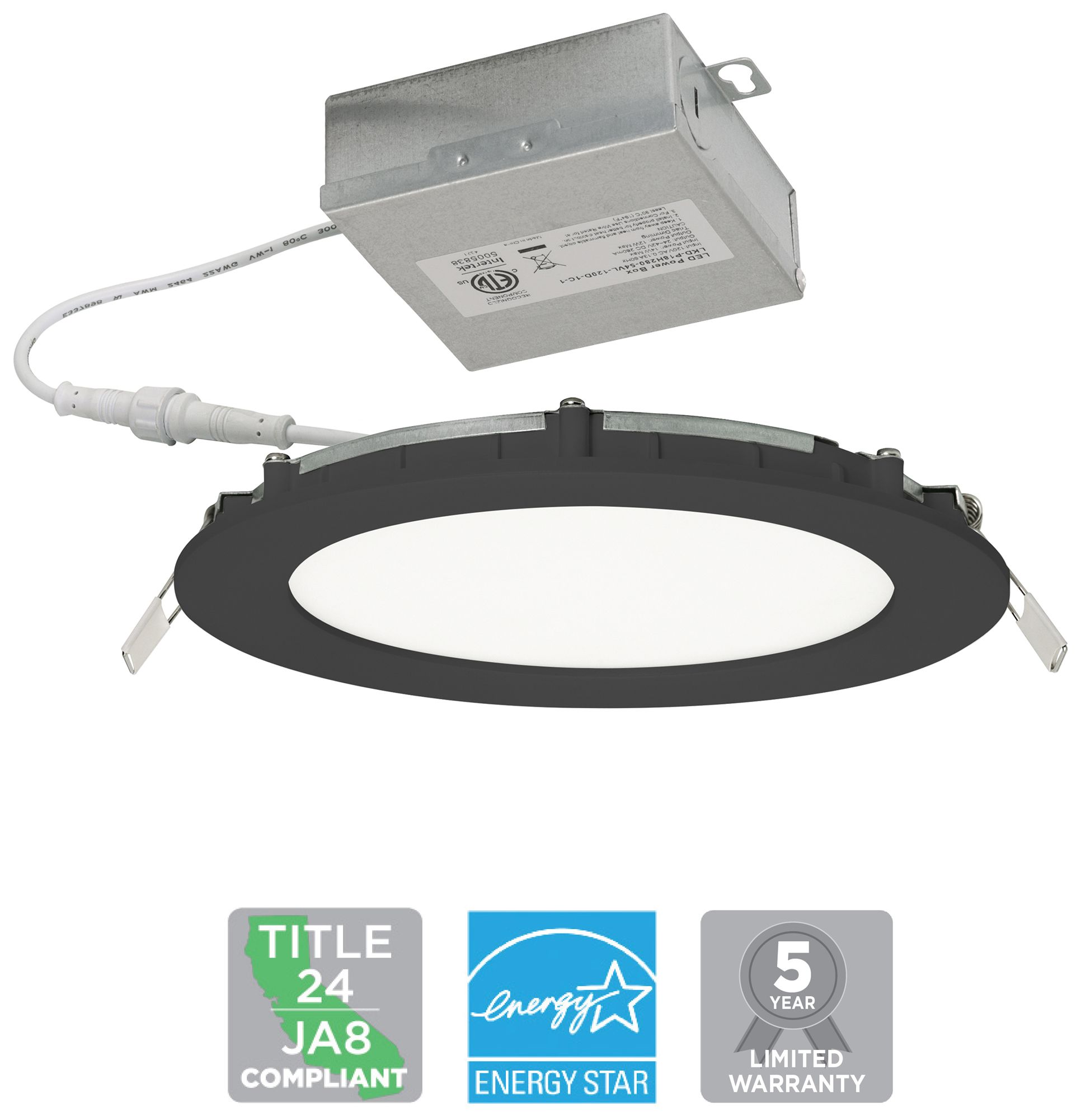 Image 4 Tuck 6.88" Wide Black Steel LED Flush Mount more views