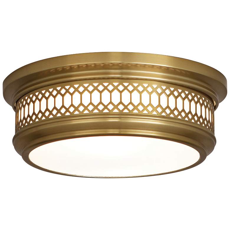 Image 2 Tucker 10 3/4 inch Wide Antique Brass Ceiling Light