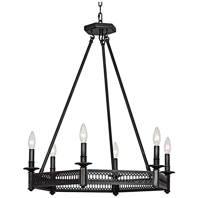 Image 1 Tucker 26 3/4" Wide Deep Patina Bronze Octagonal Chandelier