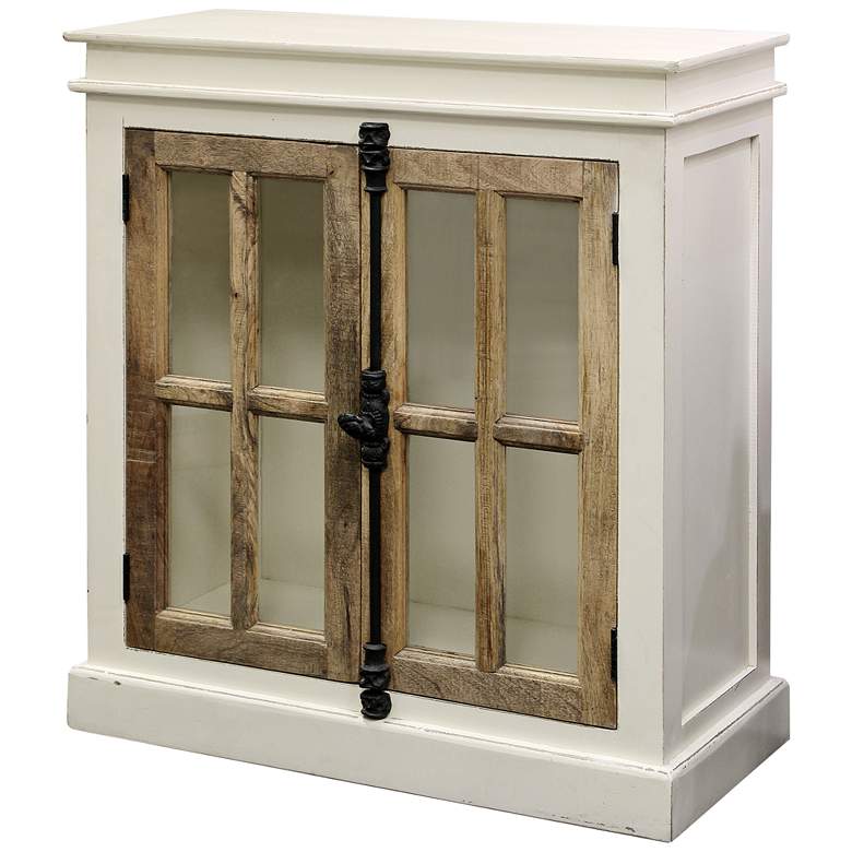 Image 1 Tucker 36 inch Wide White 2-Door Glass Windowpane Cabinet