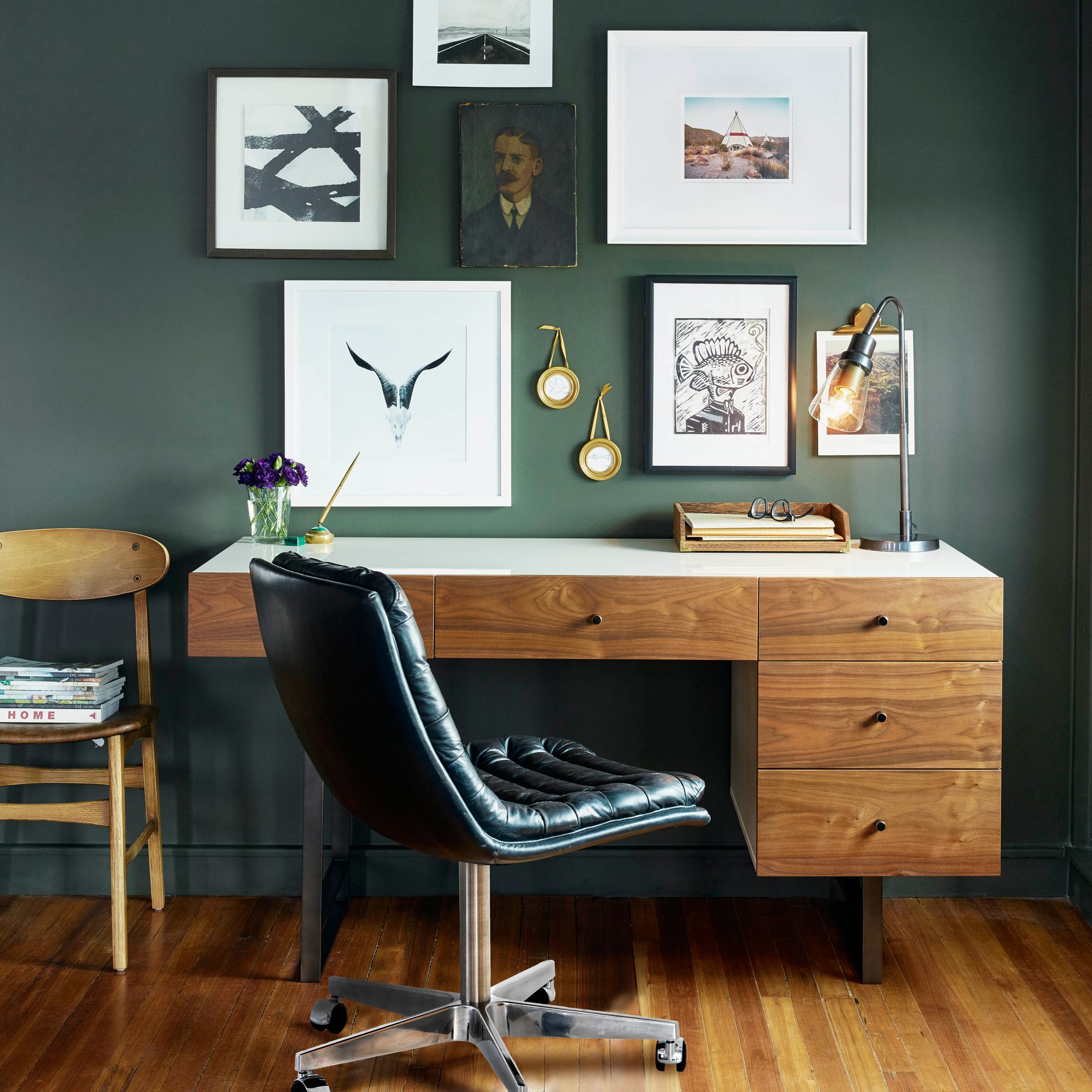 brown and white desk